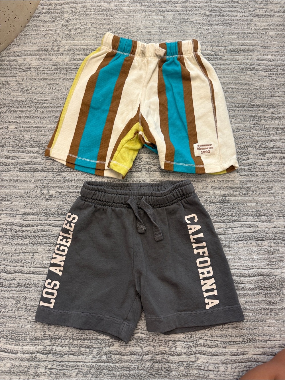 Zara Multi Stripe & Charcoal 'California' Kids Shorts